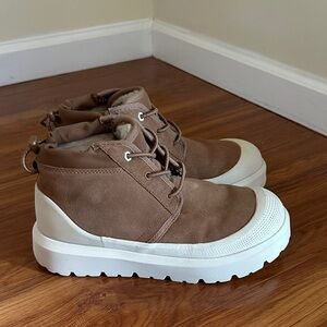 UGG Tan and White High-Top Boots